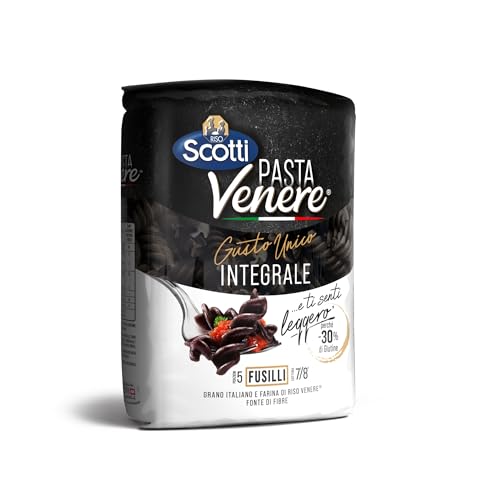 Riso Scotti, Fusilli, Pasta Integrale di Riso Venere, Fonte di Fibre, Fosforo e Proteine, per un'Alimentazione Equilibrata, Formato 400 g