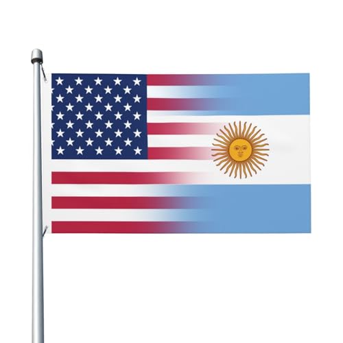 Argentina United States Flag 3x5 Ft Double-Sided Printed Flag Home Outdoor Indoor Garden Home Decoration Banner