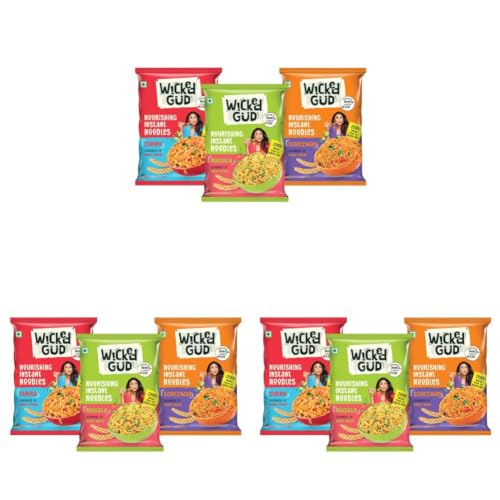 Image of WickedGud Nourishing Instant Noodles Range (Single Packs) | No Maida | No Oil | No MSG | High Protein | High Fibre | Cholesterol Free (Pack of 3)