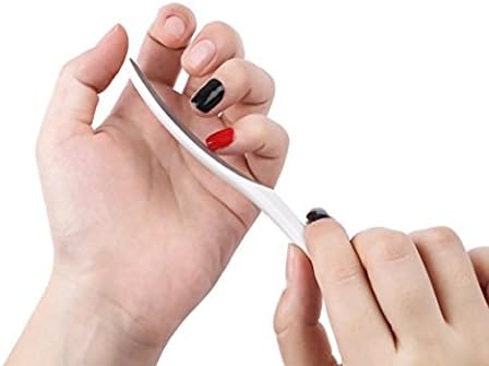 NIYANY Nail Files Stainless Steel Manicure White Washable Smooth Plastic Handle 2 Pack Best for Fixing Shapes
