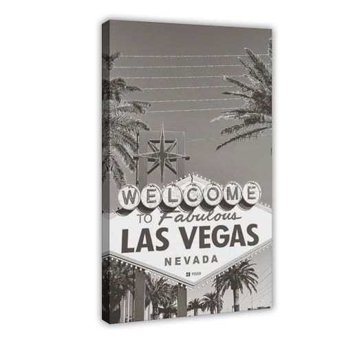 Poster vintage Las Vegas set de 2 affiches sur toile de décoration 20x30 cm
