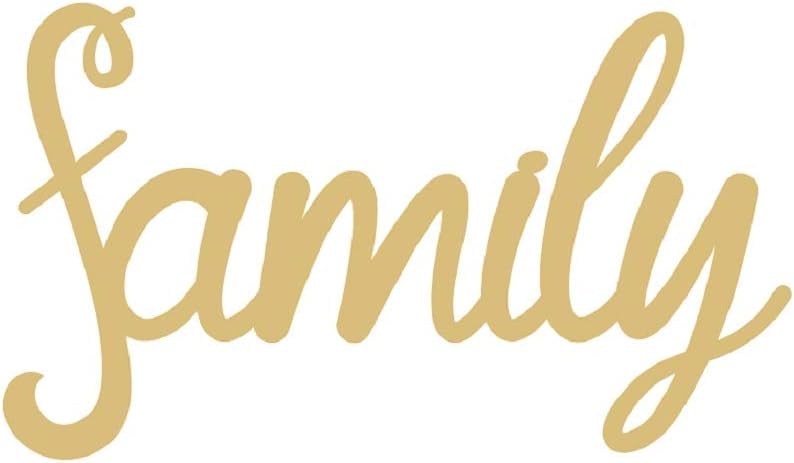 Word Family Cutout Unfinished Wood Shaped Canvas Door Hanger Everyday Decor Family Decor Style 4 (24")