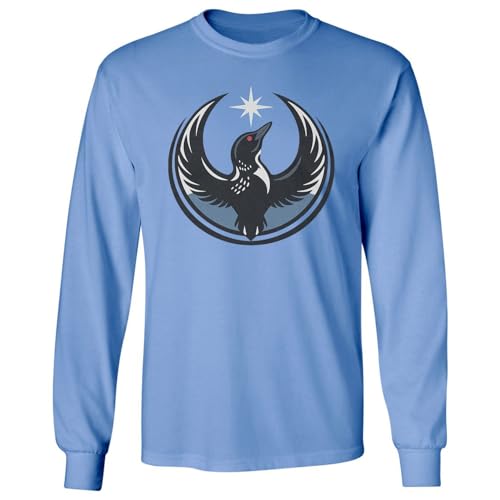 Minnesota Resistance Loon Bird Graphic Ice Protest Long Sleeve T-Shirt (Carolina Blue, Medium)