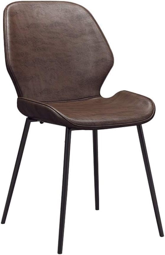 Chaise de salle manger en cuir et métal au design vintage raffiné
