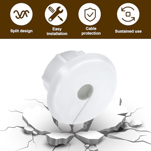 4 Stück Wall Bushing Grommet Wanddurchführungen,Weiße Mauerdurchführung Kabel,1-Zoll Wandloch Durchführungen für TV, Computer, Internetanschluss