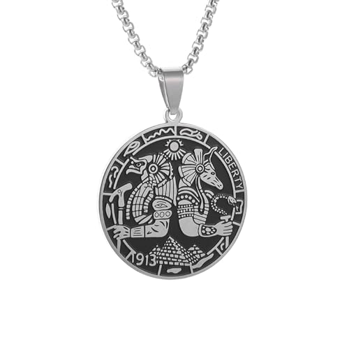 Pendentif médaille symbole Égypte ancienne collier Anubis Horus