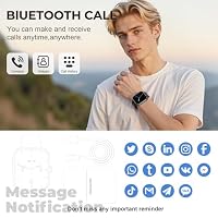 MFVLP Smartwatch Herren Damen, 1.83" HD Fitness Tracker mit Bluetooth Anruf, 110+ Sportmodi Smart Watch mit Herzfrequenz/Schlafmonitor, IP68 Wasserdicht Fitness Uhr für Android iOS-Schwarz – Ansicht 3