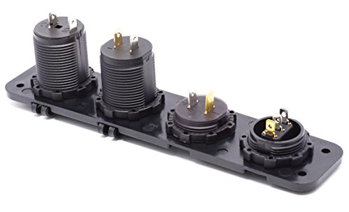 Cllena Dual Usb Socket Charger 2.1A&2.1A + Led Voltmeter + 12V Power Outlet + On-Off Toggle Switch Four Functions Panel For Car Boat Marine Rv Truck Camper Vehicles Gps Mobiles (Blue) #TOP6