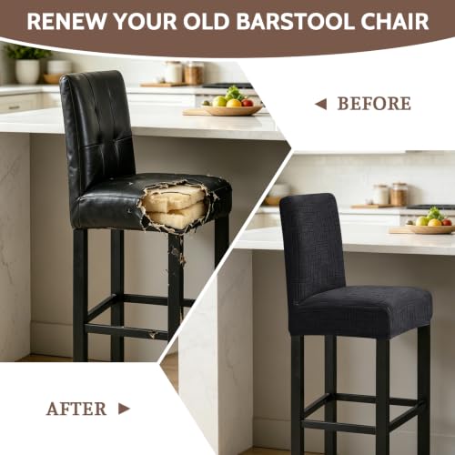 Image of FUANGUI Bar Stool Covers Set of 2, Stretch Bar Stool Seat Covers