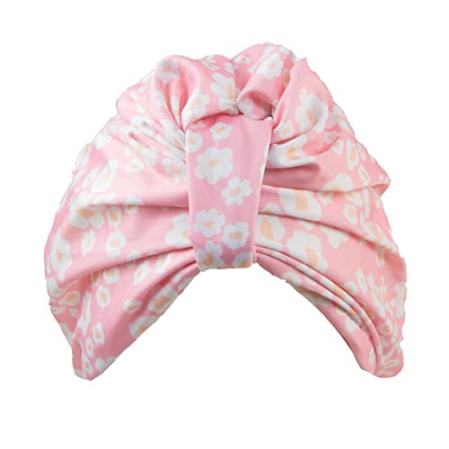 The Vintage Cosmetic Company Floral Shower Cap, Turban Style Lightweight And Elasticated Waterproof Cap, Keeps Hair Dry And Frizz Free, Reusable Shower Cap For Women, Daisy Design #TOP1