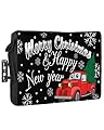 Outdoor TV Cover 80 to 85 Inches, Christmas Happy New Year Red Car Waterproof and Weatherproof TV Cover with Remote Control Pocket, Flat Screen TV Cover Protector for Outside TV