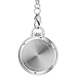 Bulova Classic Pocket Watch 3-Hand Date Quartz Stainless Steel, Black Dial with Detachable Chain Style: 96B308 - Image 3