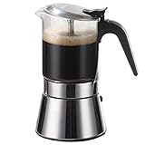 SIXAQUAE Stovetop Espresso Maker, Crystal Glass-top &...