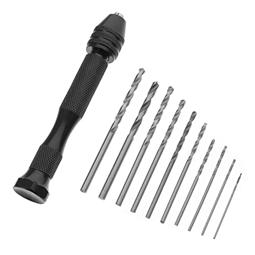 HOLIDYOYO 1Set Professional Hand Drill Set with Twist Drill Bits Compact and Durable Vise Tool for Projects Precision Rotary Hand Tool Kit for Crafting and Model Making