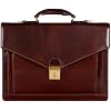 Time Resistance Leather Briefcase for Men - Business Laptop Bag - Italian Handmade Leather Bag - Attache - Gift Box Included