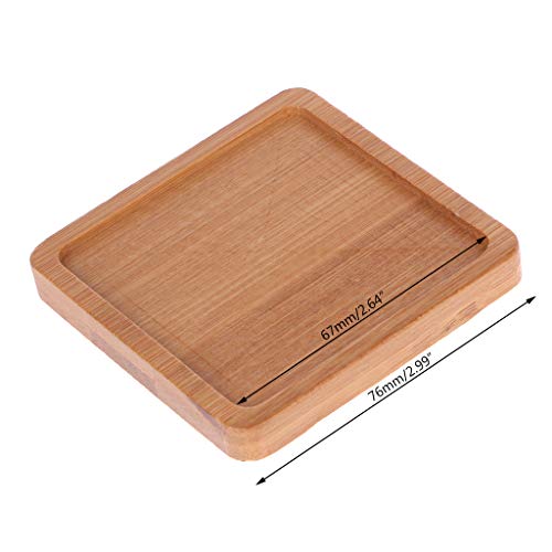 JAGETRADE 1Pc Mini Bamboo Saucer Succulent Planter Pot Flower Container Bonsai Tray Holder