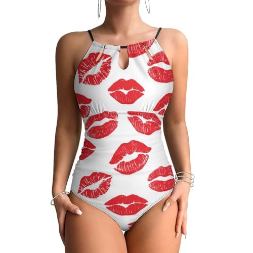 Monokini rouge à lèvres idéal pour vos journées farniente à la plage