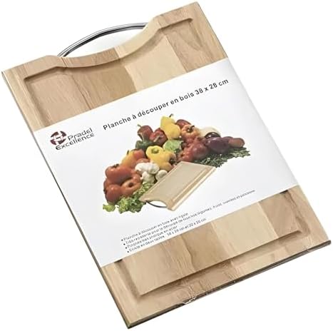 Pradel Excellence - Rectangular Bamboo Chopping Board 40 x 30 cm - Integrated Juice Tray - Stainless Steel Handle - Durable - Easy to Clean image 4