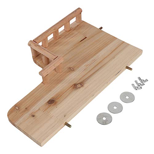 Felenny Hamster Wooden Platform Set, L-Shaped Pedal Wooden Platform Pet Toy Platform with Holes Natural Wood Parrot Round Standing Board Gerbil Chinchilla Pedal Small Animal Activity Playground - Image 3