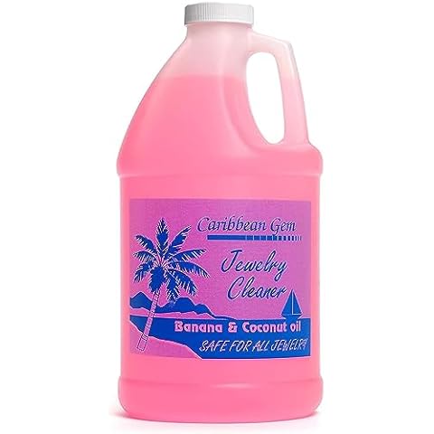 Caribbean Gem Banana & Coconut Oil Jewelry Cleaner (1/2 Gallon Refill) - Jewelry Cleaning Solution Gallon for All Gold, Silver, Diamonds, Rings, Gems & Precious Stones Cover