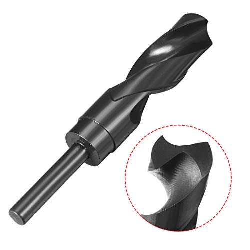 Uxcell Reduced Shank Drill Bit 25Mm High Speed Steel Hss 9341 Black Oxide With 1/2 Inch Straight Shank #TOP2