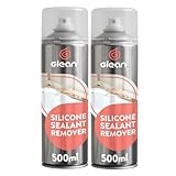 GLEAN Silicone Sealant Remover Spray | 2x500ml | Powerful, Fast Acting Silicone Remover | Easy Application Spray For Removing Bathroom Sealant | Shower Trays, Baths, Sinks, Toilets