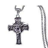 Genérico Corona de espinas, collar colgante cruz de Jesús, grunge crucifijo masculino, joyería corrente masculina NZZ296S02