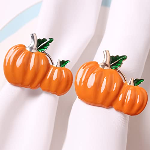 Xiyao Napkin Rings Set Of 6 Metal Napkin Rings Holder Fall Napkin Rings For Dinner Wedding Holiday Christmas Thanksgiving,Party Banquet Buffet Table Setting Decor(Pumpkin) #TOP6