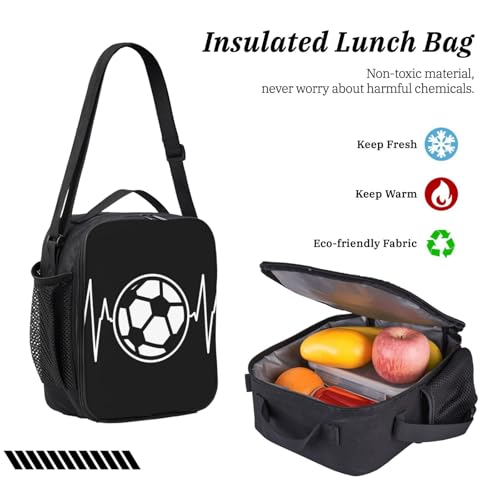 Sac à dos école I Love Soccer avec boîte déjeuner trousse