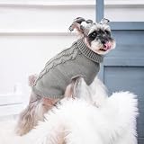 FWLWTWSS Hundepullover, Winter Warmer Hundepullover Kleine Hunde Rollkragen Strickpullover Hunde Pullover Weich Hundepulli Hundekostüm Hundebekleidung für Kleine Mittelgroße Hunde und Katzen X-Larg