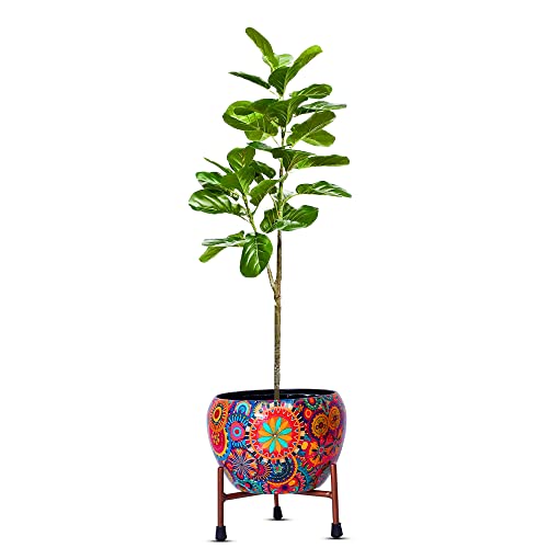 Image of Kayra Decor Artificial Fiddle Leaf Fig Tree /Faux Ficus Lyrata for Home Decor | 4.5 feet Tall, Green