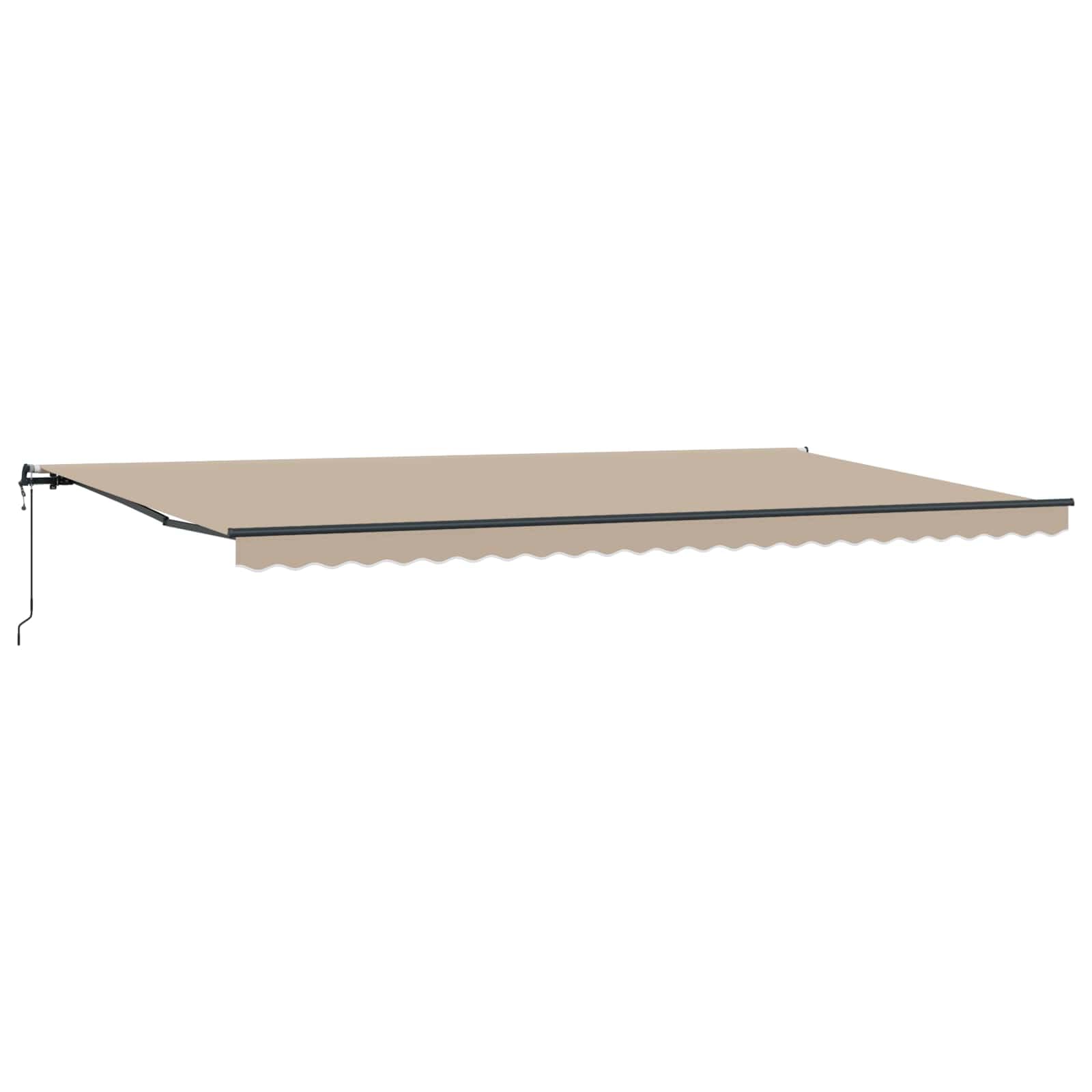 Brokky Toldo Motorizado 6 x 3 m con Mando a Distancia Toldo de Exterior Terraza Enrollable con Manivela Marco de Aluminio para Terraza, Jardín-Beige-600 x 300 cm