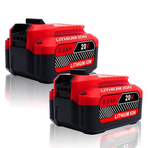 Image of Upgrade 2-Pack 20V 8.0Ah Replacement for Craftsman 20V Battery V20 Lithium ion Batteries Compatible with CMCB205 CMCB204 CMCB206 CMCB202 CMCB201 20V Cordless Power Tools