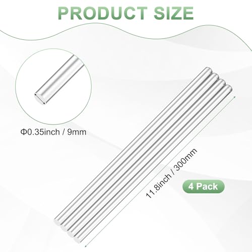 Image of M METERXITY 4-Pack Acrylic Round Rods, 11.8 x 0.35 Inch / 300 x 9 mm Clear Acrylic Dowel Rods Sticks Plastic Sticks Strip for DIY Crafts Lighting Gardening Decorations