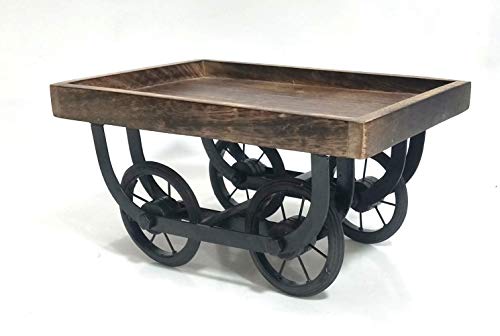 Image of Wood Serving Platter for Dining Table /Thela Trolley | Breakfast, Tea Serving, Table Decor | Decorative Multipurpose Tray for Storage, Rectangular