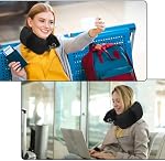 Stuffable Travel Pillow, Ostrich Neck Pillow for Travel, Packable Pillow with Up to 3 Days Clothes, Travel Neck Pillow by Airplane or Car, Essential Travel Accessory (Black)