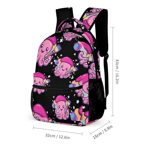 Painters Octopuss Artist Travel Backpack Lunch Box Pencil Case 3Pcs Set for Men Women Office Outing University2