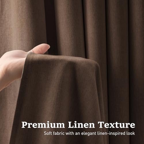 BTTN 72x81 Ringless Linen Textured Shower Curtain with Snap in Liner, Brown by BTTN - Used condition - Image 6