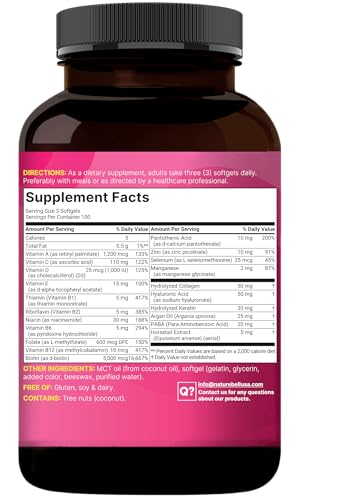 NatureBell Hair Skin Nails Vitamins for Women