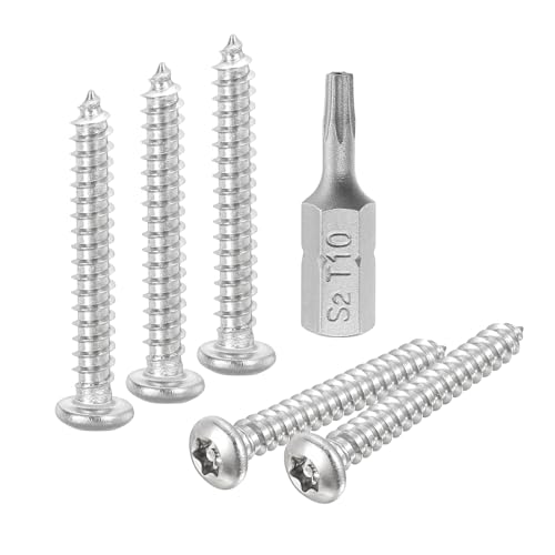 QUARKZMAN M3 x 20mm Bouton Tête Torx Sécurité Tôle Métal Vis, 10pcs 304 Inox Acier Inviolable Résistant Auto Tapping Vis, Antivol Bois avec T10 Embout (Argent)