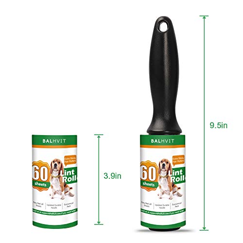 Balhvit Lint Rollers for Pet Hair Extra Sticky, [300 Sheets/5 Refills] Lint Remover with 2 Upgraded Handles, Portable Lint Roller Brush Pet Hair Remover for Clothes, Furniture, Dog & Cat Hair Removal - Thumbnail 7
