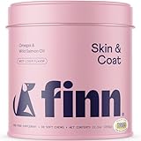 Finn Skin & Coat Salmon Oil Supplement for Dogs | Supports A Thick & Shiny Coat | Fish Oil from Wild Alaskan Salmon, Omega-3s, EPA & DHA, Biotin, & Zinc | 90 Soft Chews