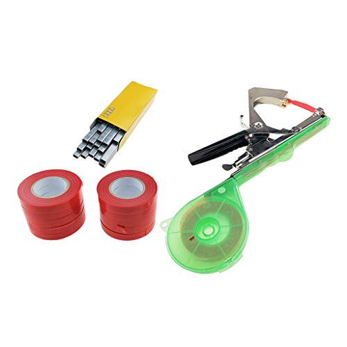 F Fityle Tying Tongs Tapetool Tying Machine With Tapes For Plant Trimming Vines, Green Agriculture Tying Machine For Garden Grapes Tomato Cucumbers - D, 33.5X11X2.3cm