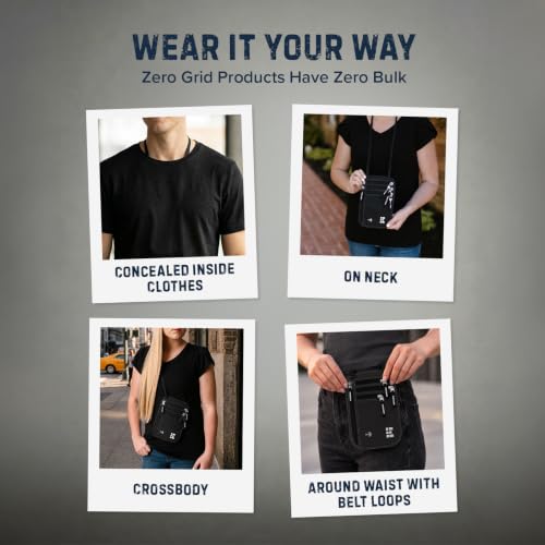 Image of Neck Wallet for Travel & Passport Holder with RFID Blocking - Slim & Easy to Conceal Nylon Travel Pouch for men & women - Holds Phone, Cash, Cards, Keys - Sweat & Water Resistant - XLarge - Black