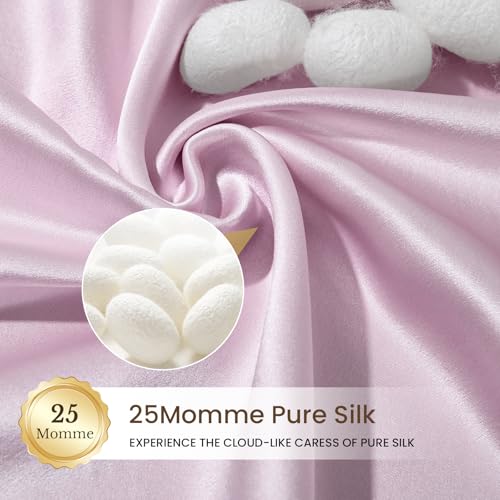 Image of THXSILK 100% Pure Mulberry Silk Body Pillowcase for Hair and Skin - 25 Momme - Upgraded Real Grade 6A+ Silk - Durable, Soft Breathable Silk Pillow Case (Body Size 20 inchx54 inch, Light Purple)