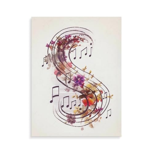 Peinture par numéros adulte note de musique avec kit toile acrylique loisir créatif 45x60
