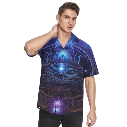 Chemise hawaïenne mystique exprimez votre originalité cet été avec ce modèle futuriste bleu