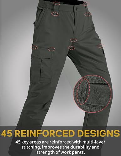 Image of CNBQDD Mens Work Pants Ripstop Waterproof Cargo Pants for Men with 7 Pockets Tactical Hiking Pants