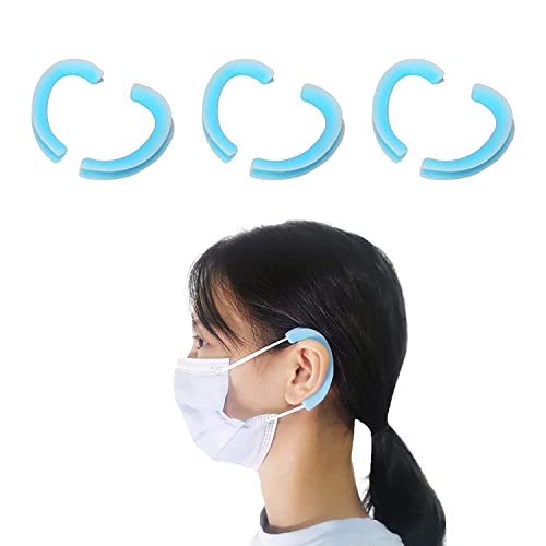 HTPARY シリコンイヤーフック 6PCS 耳当て 保護パッド シリコンイヤーフック 耳保護 耳が痛くならない 痛み軽減 調整 パーツ 補助道具 男女兼用