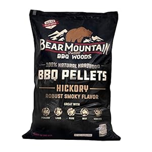 Bear Mountain Premium BBQ Woods 100 Percent All Natural Hardwood Hickory Pellets, Perfect for Pellet Smokers & Grills for Wood-Fired Flavor, 20 Lb Bag